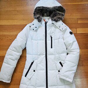 Nautica Women's Winter snow Coat Faux-Fur-Trim Hooded Puffer Coat (USA XS)